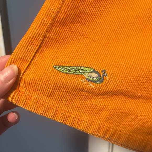 J Crew Orange Corduroy Miniskirt with Peacocks 2000s - Picture 5 of 11
